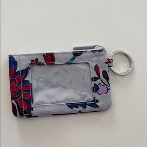 Vera Bradley Vineyard Floral Lighten Up Zip ID Case 5x3 inches Blue